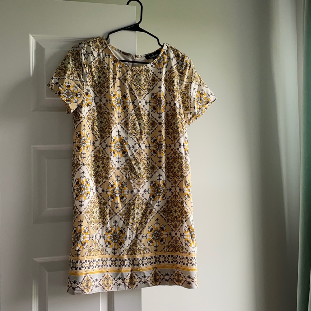 Lulu’s Yellow Medallion Shift Dress
